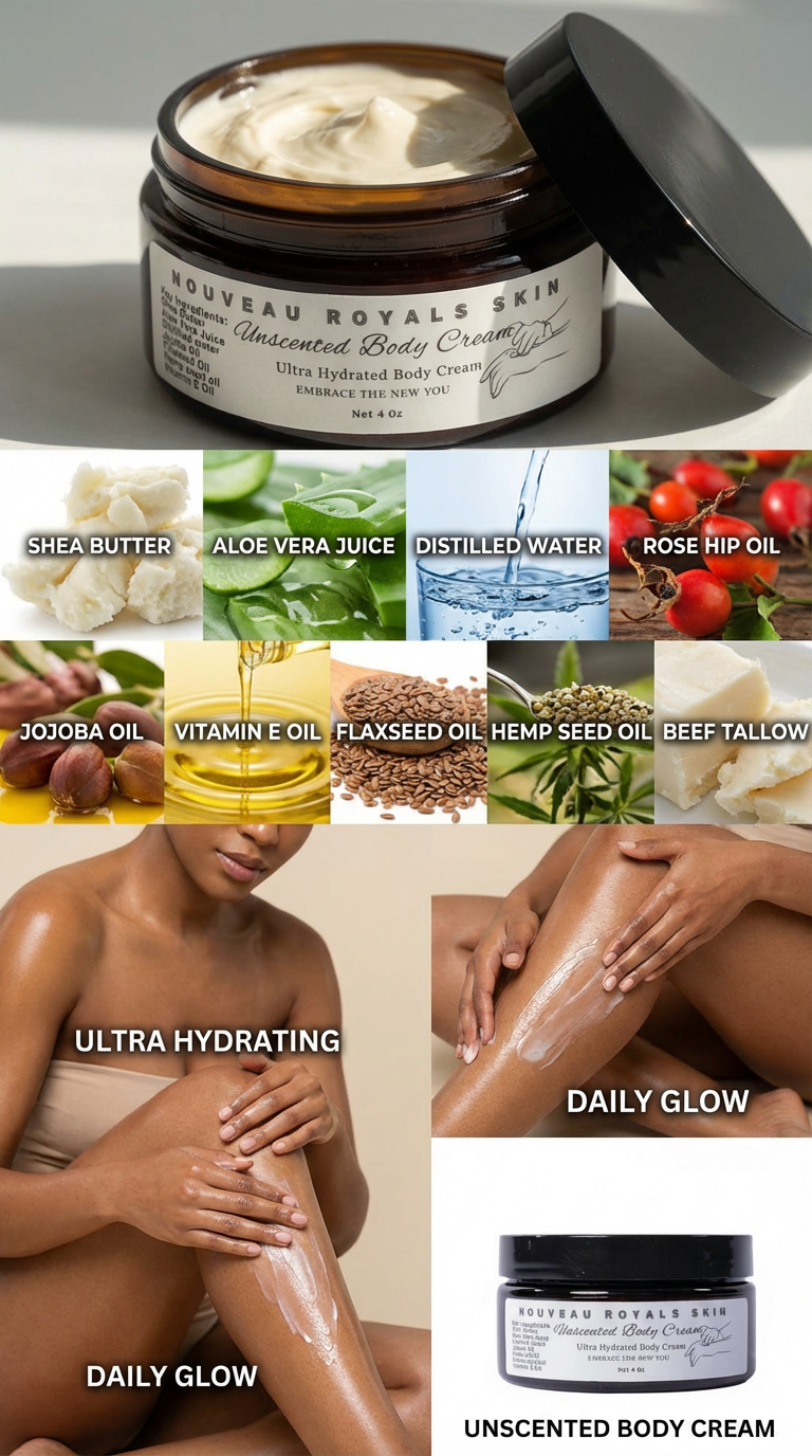 Unscented Body Cream With Beef Tallow 4 oz