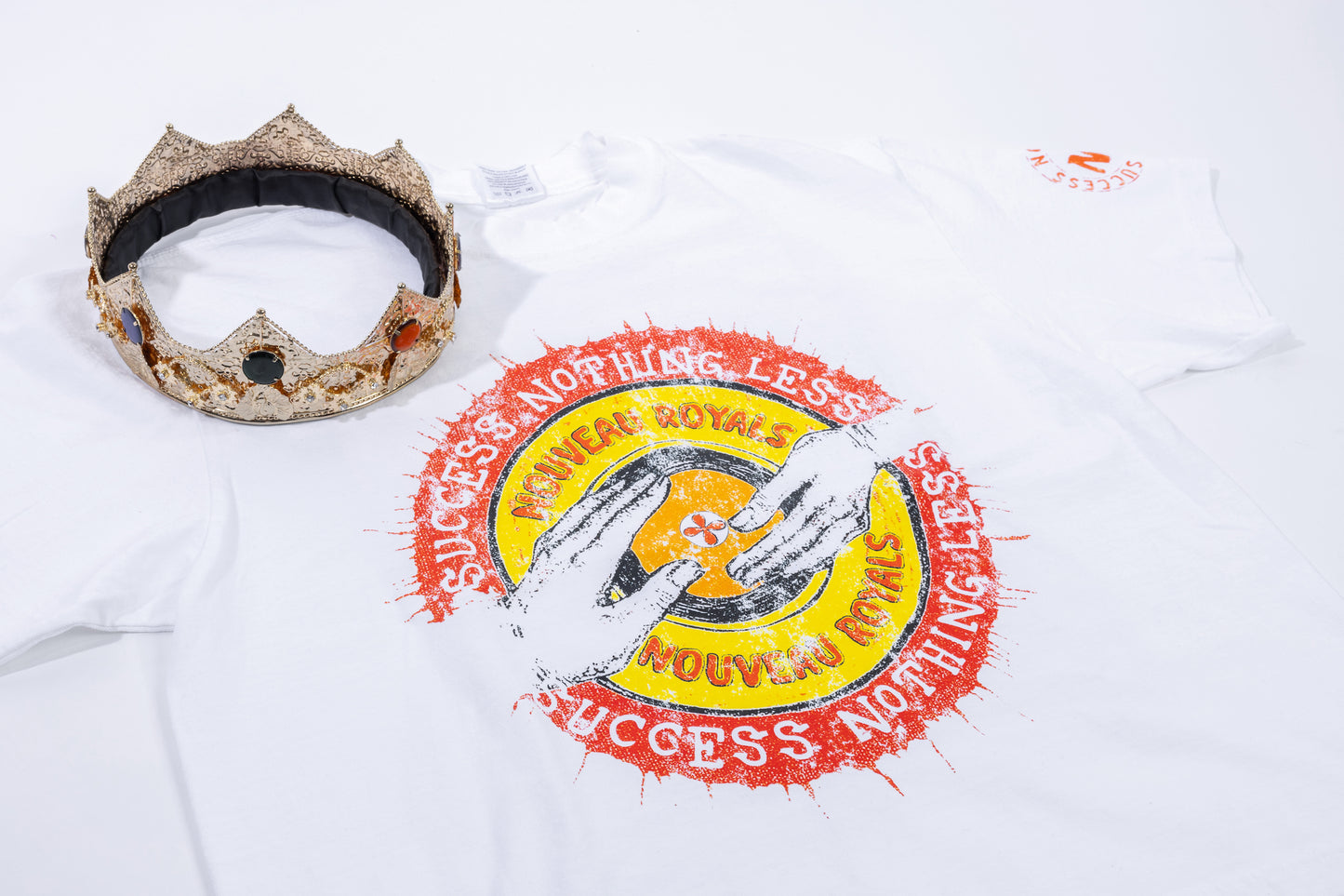 White Oversized Male Crop T-Shirt